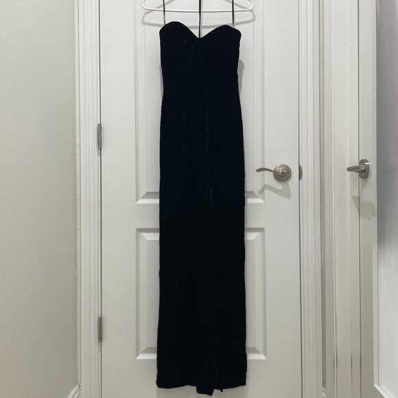 Vintage Velvet Strapless High Slit Dress - Picture 9 of 9